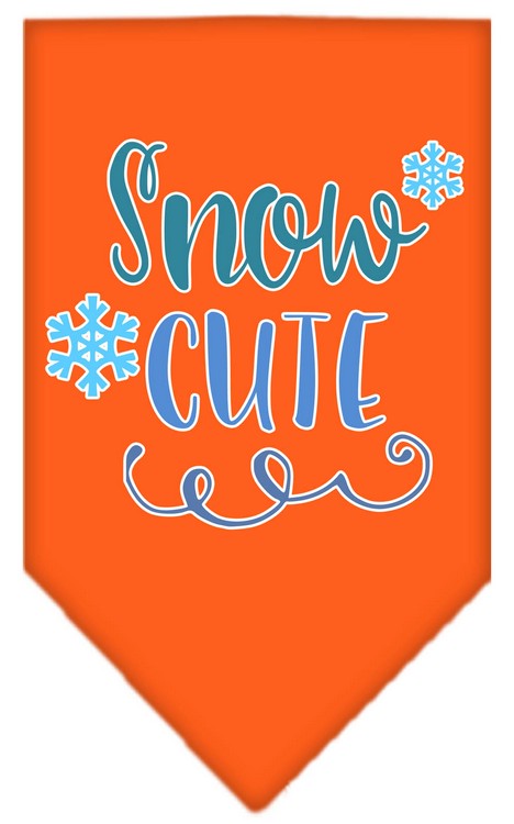 Snow Cute Screen Print Bandana Orange Large